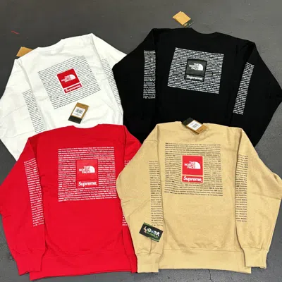 Pre-owned Supreme The North Face Crewneck (red,white,black,khaki)