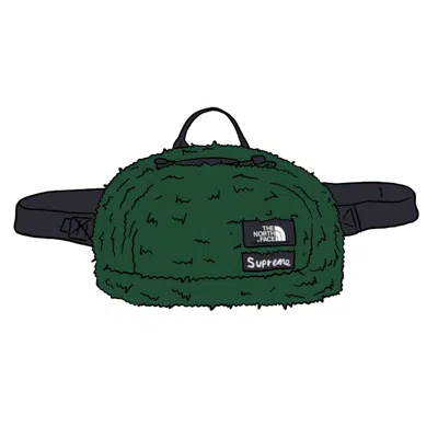 Pre-owned Supreme The North Face Faux Fur Waist Bag In Green