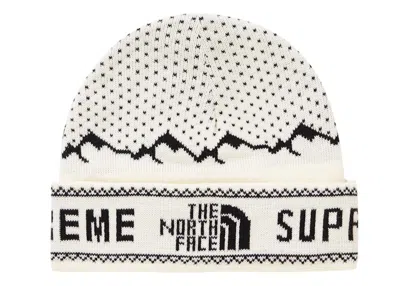 Pre-owned Supreme The North Face Fold Beanie In White