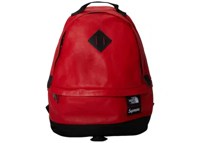 Pre-owned Supreme The North Face Leather Day Pack In Red