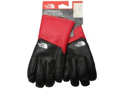 Pre-owned Supreme The North Face Leather Gloves In Red
