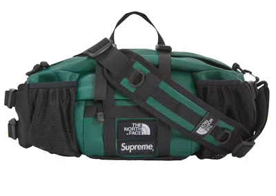 Pre-owned Supreme The North Face Leather Mountain Waist Bag In Dark Green