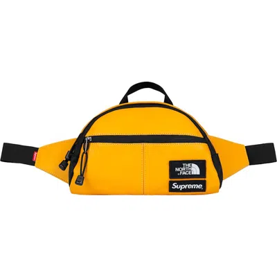 Pre-owned Supreme The North Face Leather Roo Ii Lumbar Pack In Yellow