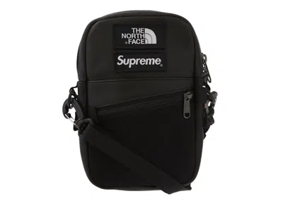 Pre-owned Supreme The North Face Leather Shoulder Bag In Black