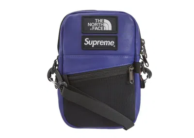 Pre-owned Supreme The North Face Leather Shoulder Bag In Royal
