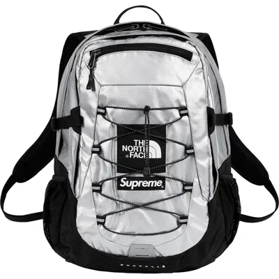 Pre-owned Supreme The North Face Metallic Borealis Backpack In Silver