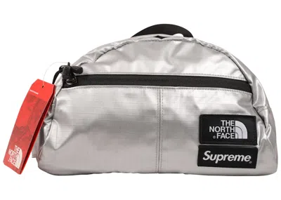 Pre-owned Supreme The North Face Metallic Roo Ii Lumbar Pack In Silver