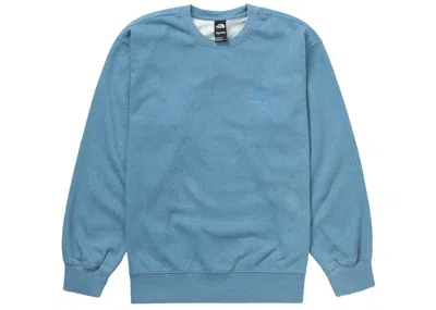 Pre-owned Supreme The North Face Pigment Printed Crewneck Sweatshirt In Turquoise In Blue
