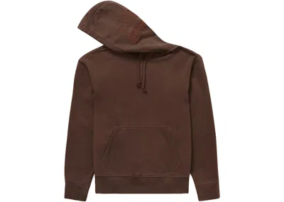 Pre-owned Supreme The North Face Pigment Printed Hooded Sweatshirt In Brown