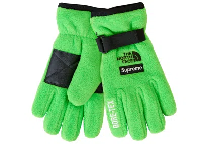 Pre-owned Supreme The North Face Rtg Fleece Glove In Bright Green