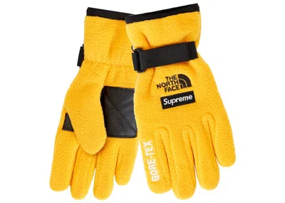 Pre-owned Supreme The North Face Rtg Fleece Glove In Gold