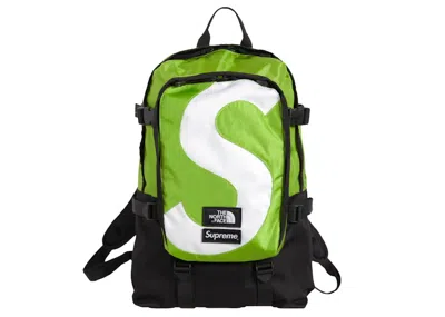 Pre-owned Supreme The North Face S Logo Expedition Backpack In Lime