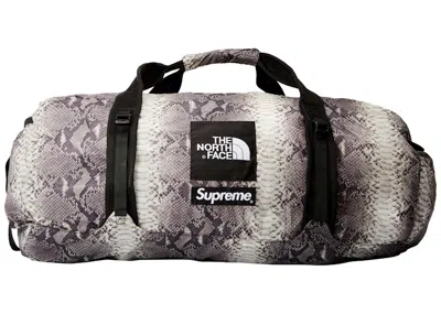 Pre-owned Supreme The North Face Snakeskin Flyweight Duffle Bag In Black
