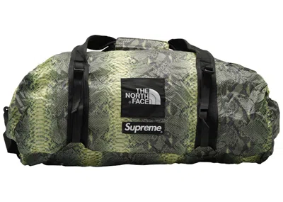 Pre-owned Supreme The North Face Snakeskin Flyweight Duffle Bag In Green