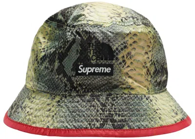 Pre-owned Supreme The North Face Snakeskin Packable Reversible Crusher Hat In Green