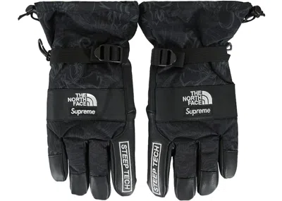 Pre-owned Supreme The North Face Steep Tech Gloves In Black Dragon