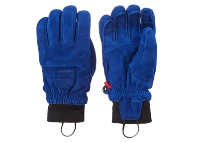 Pre-owned Supreme The North Face Suede Gloves In Blue