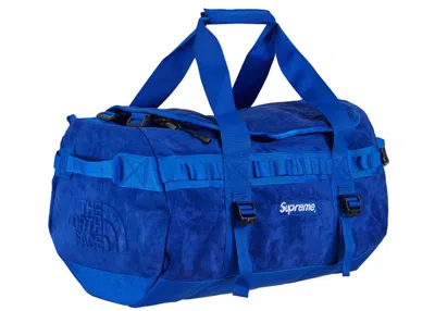 Pre-owned Supreme The North Face Suede Small Base Camp Duffle Bag In Blue