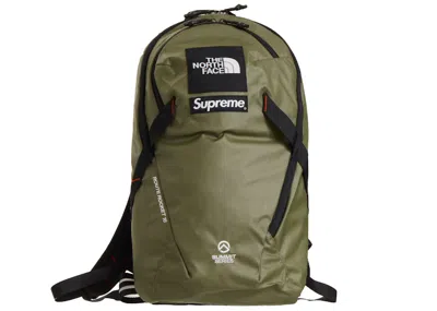 Pre-owned Supreme The North Face Summit Series Outer Tape Seam Route Rocket Backpack In Olive