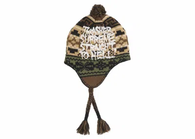 Pre-owned Supreme Thrasher Earflap Beanie In Brown
