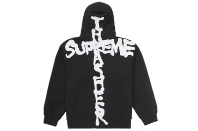 Pre-owned Supreme Thrasher Zip Up Hooded Sweatshirt Black