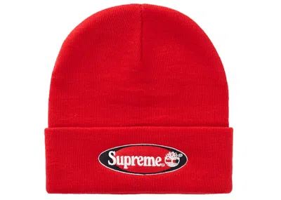 Pre-owned Supreme Timberland Beanie In Red