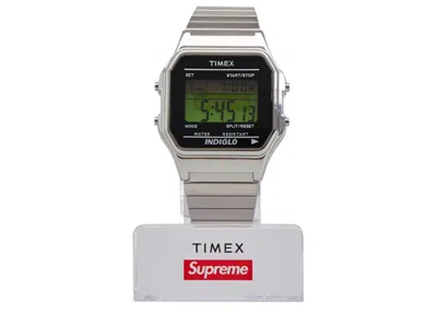Pre-owned Supreme Timex Digital Watch In Silver
