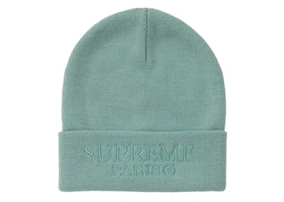 Pre-owned Supreme Tonal Logo Beanie In Light Teal