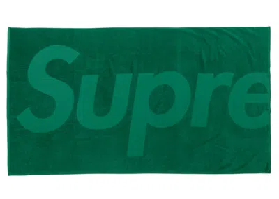 Pre-owned Supreme Tonal Logo Towel In Green