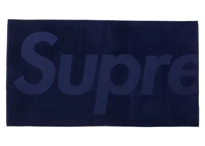 Pre-owned Supreme Tonal Logo Towel In Navy Blue