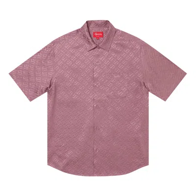Pre-owned Supreme Tonal Monogram Silk Short-sleeve Shirt 'dusty Purple' | Men's Size S