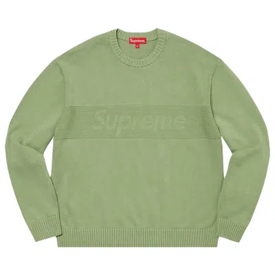Pre-owned Supreme Tonal Paneled Sweater 'dusty Green'
