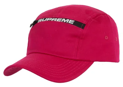 Pre-owned Supreme Top Zip Camp Cap In Magenta In Purple
