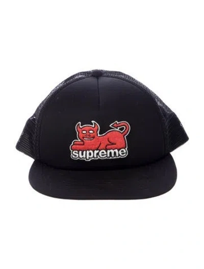 Pre-owned Supreme Toy Machine Mesh Back 5-panel Cap In Black
