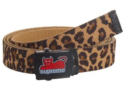 Pre-owned Supreme Toy Machine Webbing Belt In Leopard