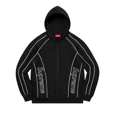 Pre-owned Supreme Track Paneled Zip Up Hooded Sweatshirt 'black'