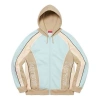 Supreme Track Paneled Zip Up Hooded Sweatshirt 'teal Beige' In Multi