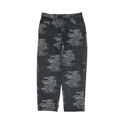 Pre-owned Supreme Trademark Jacquard Baggy Jean 'washed Black' | Men's Size 32