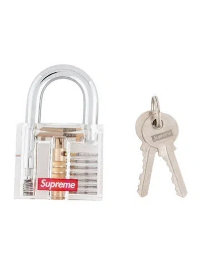Pre-owned Supreme Transparent Lock And Key Set In Clear/silver