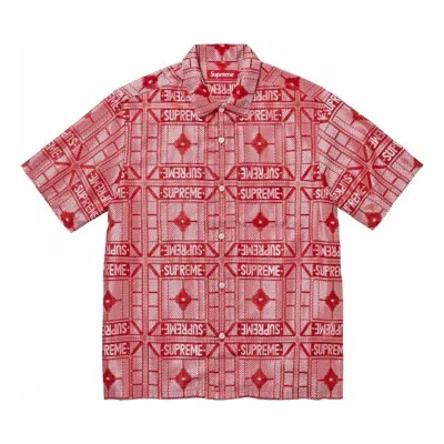 Supreme Tray Jacquard S/s Shirt 'red'