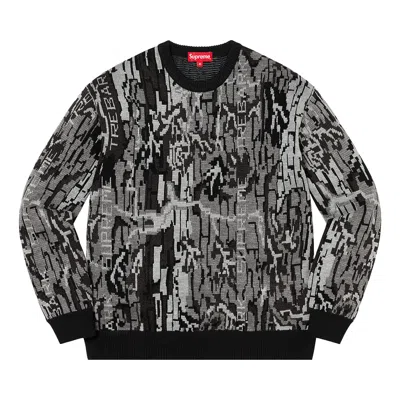 Pre-owned Supreme Trebark Camo Sweater 'black' | Men's Size L