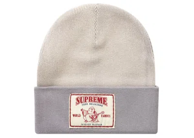 Pre-owned Supreme True Religion Beanie In Light Grey