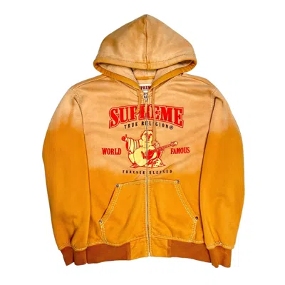 Pre-owned Supreme True Religion Zip Up Hooded Sweatshirt Dusty Orange