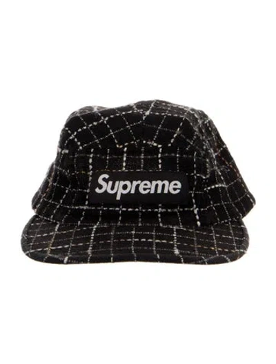 Pre-owned Supreme Tweed Camp Cap In Black