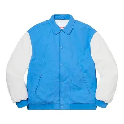 Supreme Twill Varsity Jacket 'blue White'