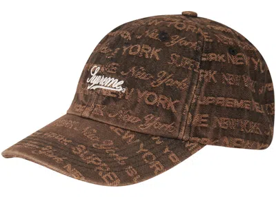 Pre-owned Supreme Type Jacquard Denim 6panel In Brown