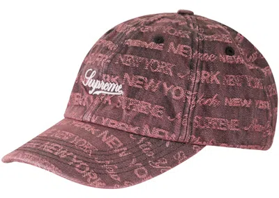 Pre-owned Supreme Type Jacquard Denim 6panel In Purple