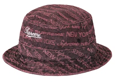 Pre-owned Supreme Type Jacquard Denim Crusher Hat In Purple