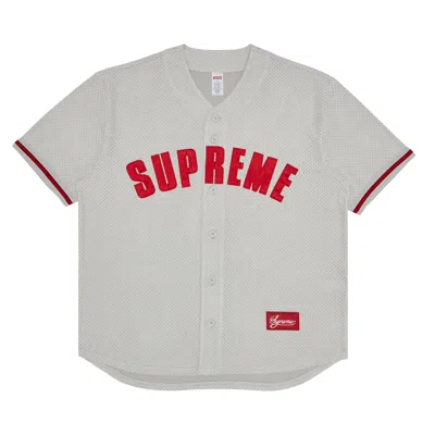 Pre-owned Supreme Ultrasuede Mesh Baseball Jersey 'grey' | Men's Size S In Gray