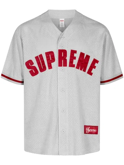 Supreme Ultrasuede Mesh Baseball Jersey In White